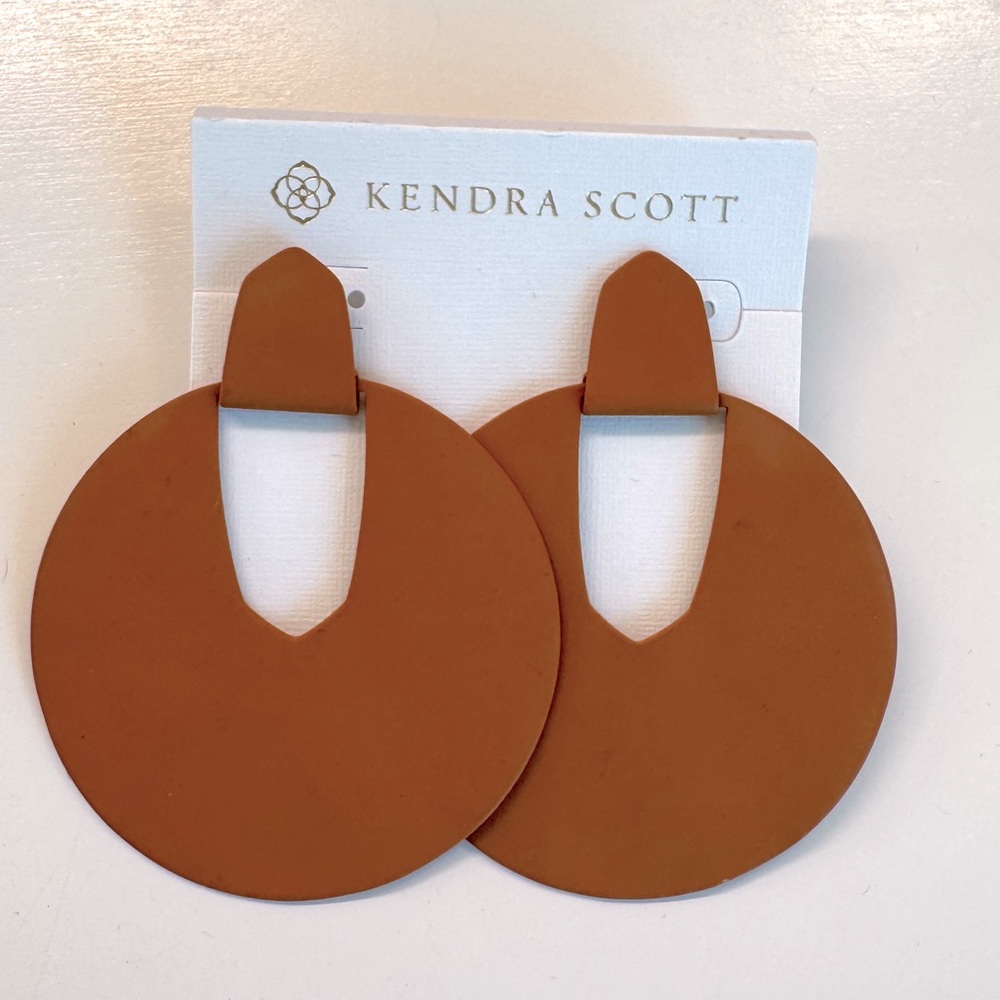 Kendra Scott Burnt Orange Statement Earrings - image 2